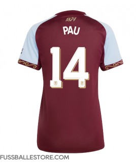 Günstige Aston Villa Pau Torres #14 Heimtrikot Damen 2025-26 Kurzarm